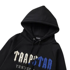 Trapstar Chenille Decoded Hoodie – Black dazzling Blue